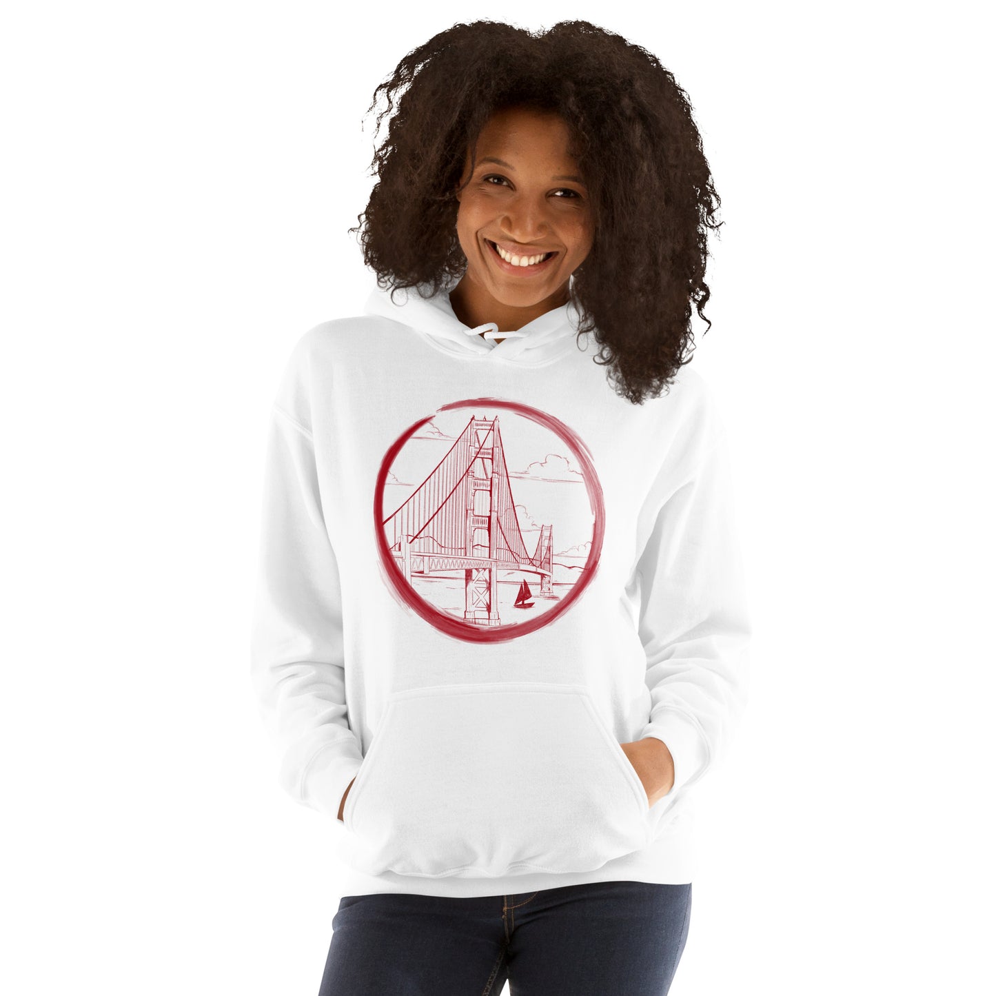 Niner Red Golden Gate Bridge Hoodie