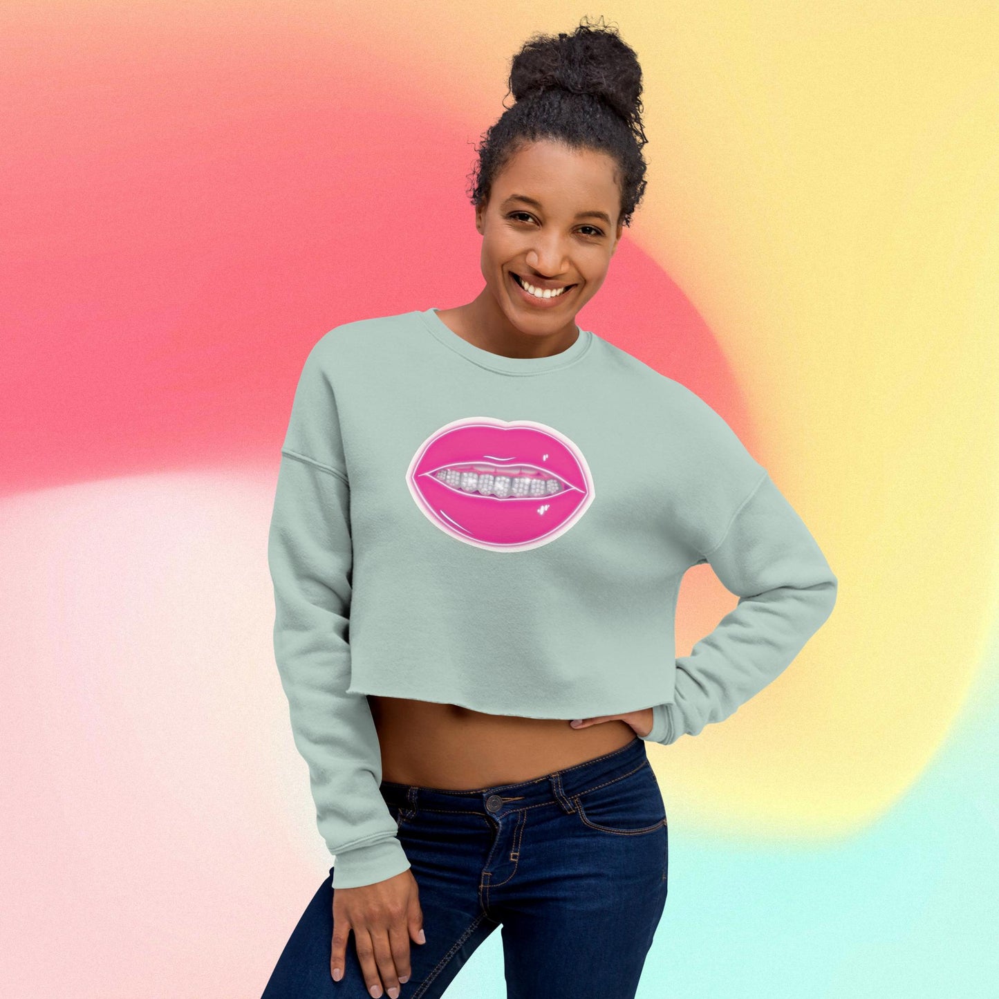 Diamond Grill Crop Top Sweater