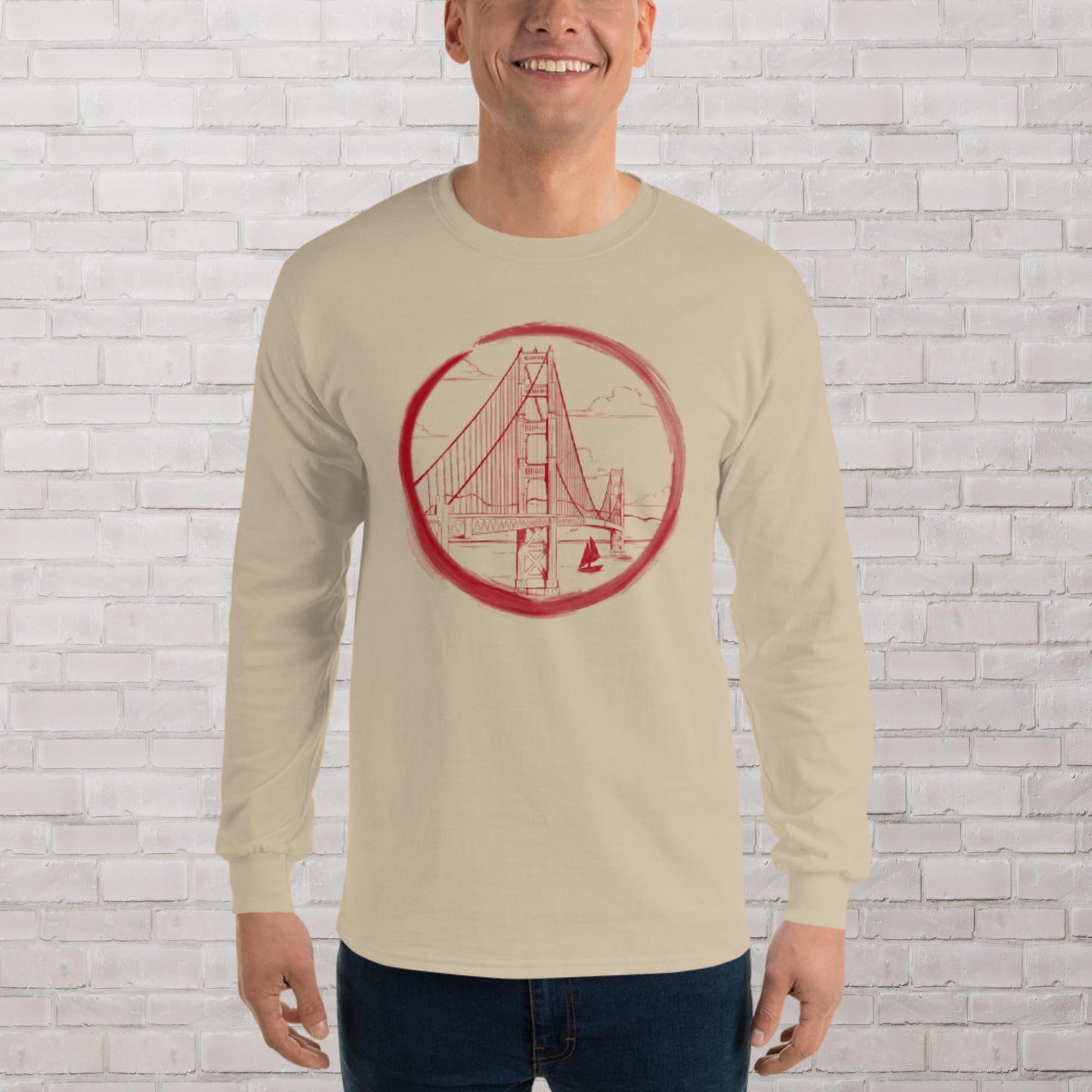 Niner Red Golden Gate Bridge Sleeve Shirt