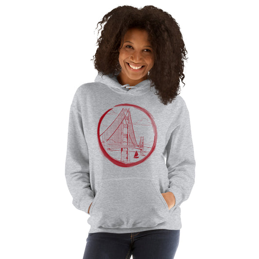 Niner Red Golden Gate Bridge Hoodie